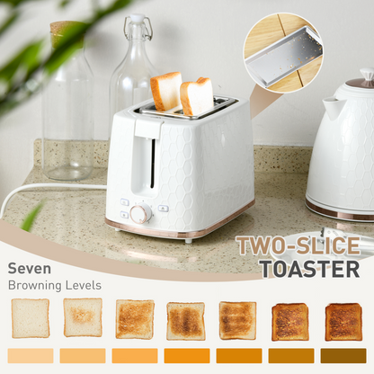 Stylish Kettle & Toaster Combo: 1.7L Rapid Boil & 2-Slice Perfection