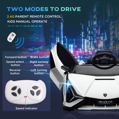 Lamborghini SIAN 12V Kids Electric Ride On Car Toy w/ Remote Control