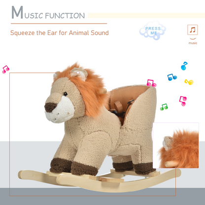 Roaring Fun: Plush Lion Rocker with Sound