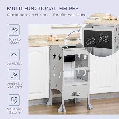 Creative Kids Step Stool with Blackboard & Lockable Rails