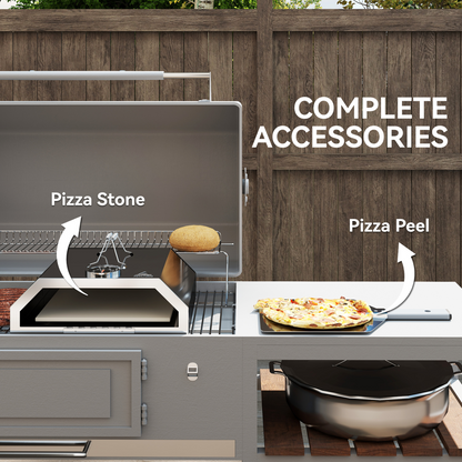 Portable BBQ Pizza Oven with Thermometer