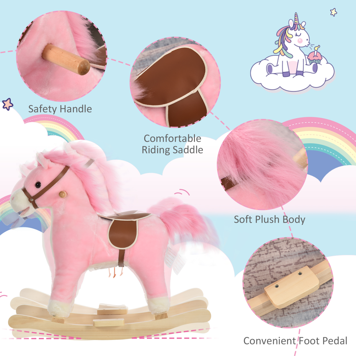 Plush Rocking Horse for Toddlers 18-36 Months