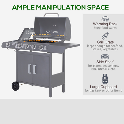 4-Burner Stainless Steel Gas BBQ Grill