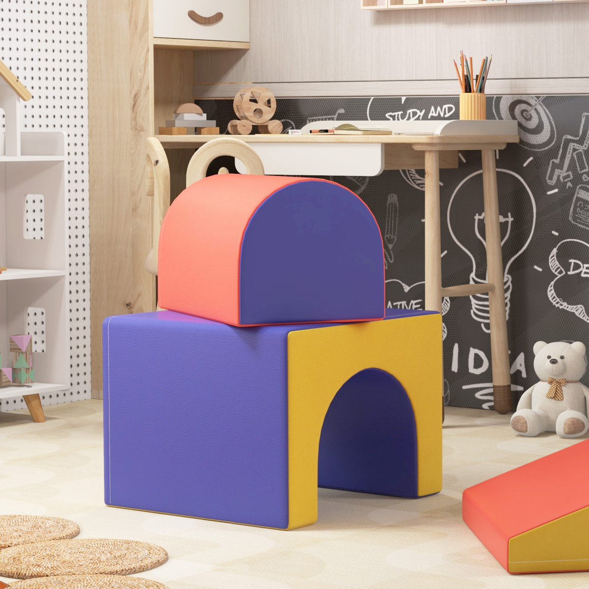 4-Piece Soft Play Set With Safe Foam Blocks for Toddler
