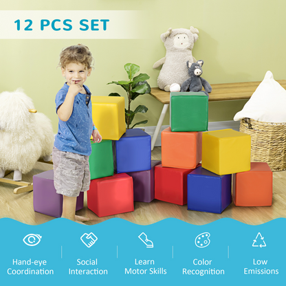 12-Piece Soft Play Foam Blocks for Kids