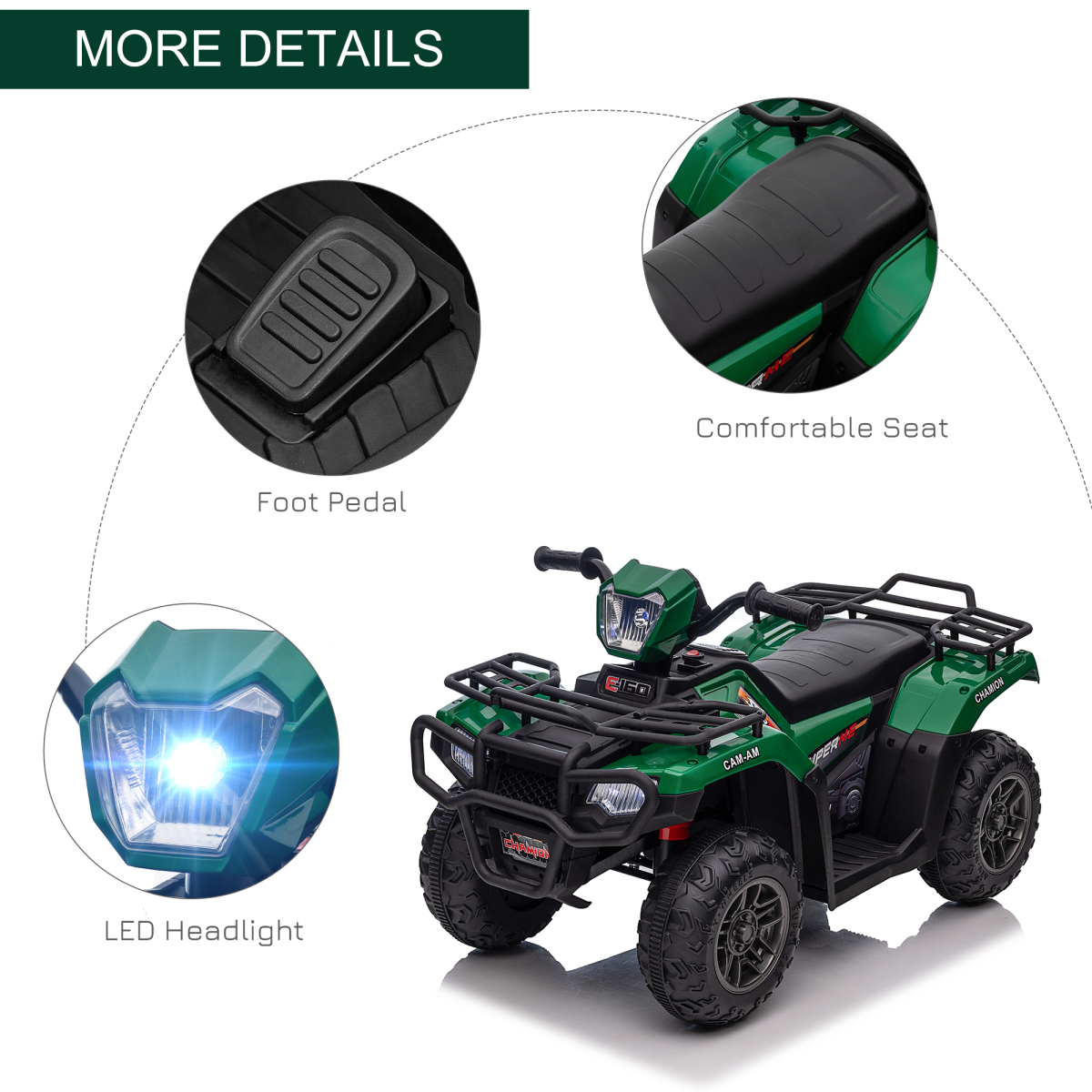 Kids Electric Quad Bike - 12V Adventure with LED Lights & Music!