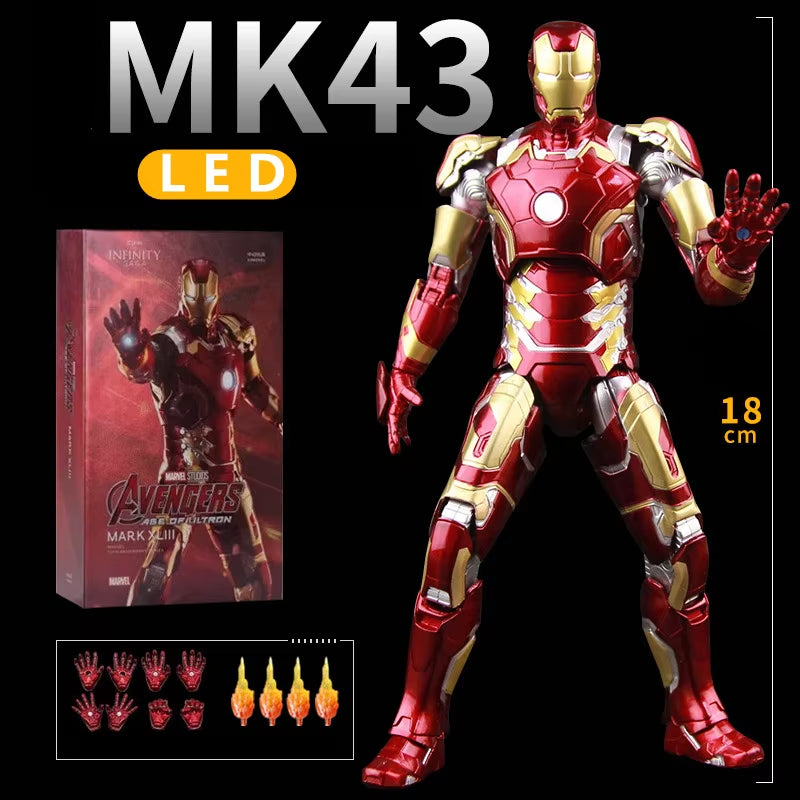 LED Light Iron Man 7" Movie Action Figure Tony Stark Legends Toys