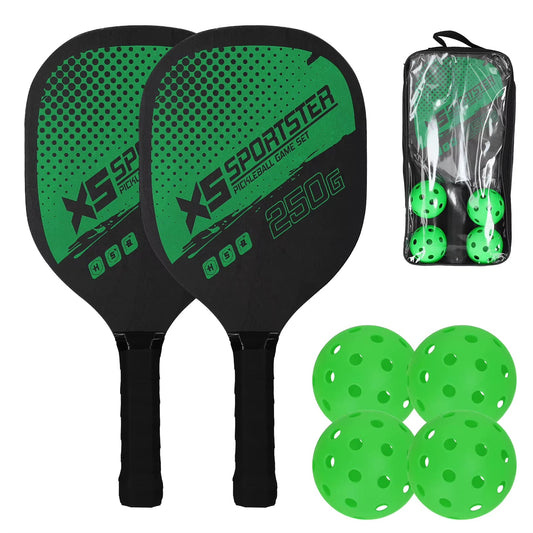 Professional Pickleball Racket Set - Includes 2 Paddles and 4 Pickleballs