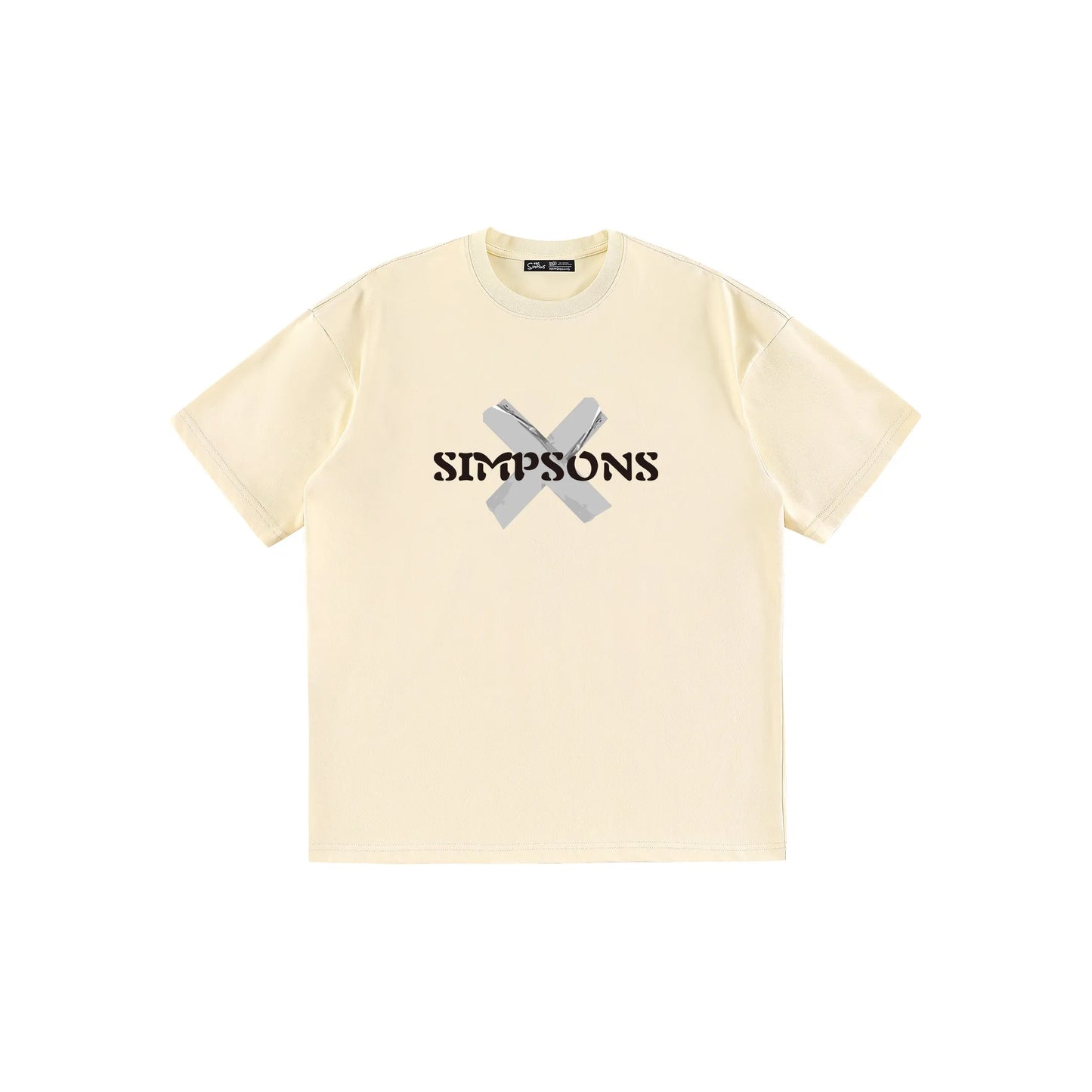 The Simpsons© - Fun Tape Symbols -  3D Letter Print Cartoon - Loose-Fit   Short-Sleeve T-Shirt