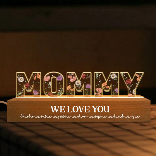 Flower Printed LED Night Light for Mom