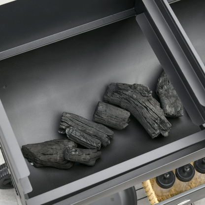 Portable Charcoal BBQ Grill Double Cooking, Easy Mobility & Storage