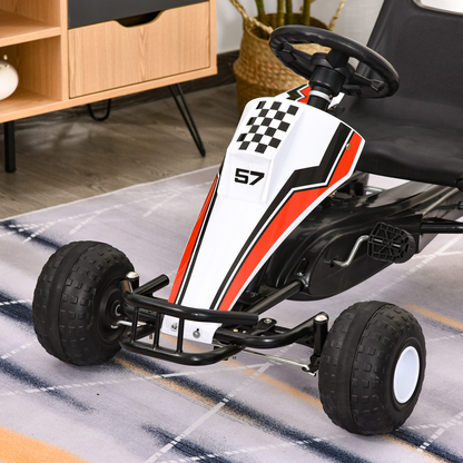 Kids' Racing Pedal Go-Kart with Steering Wheel, Gears & Brakes