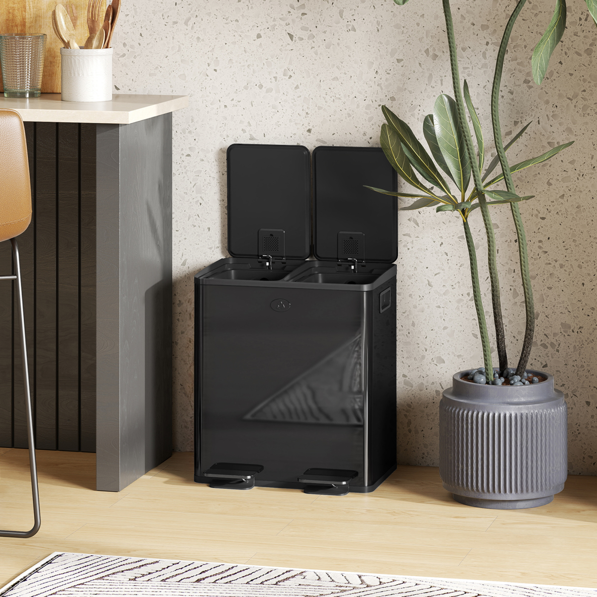 Dual 20L Kitchen Pedal Bin - Smart Recycling & Waste Solution!