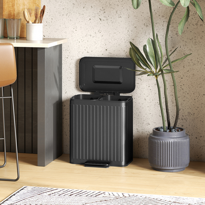 40L Dual Pedal Bin with Soft-Close Lid - Efficient Waste Management