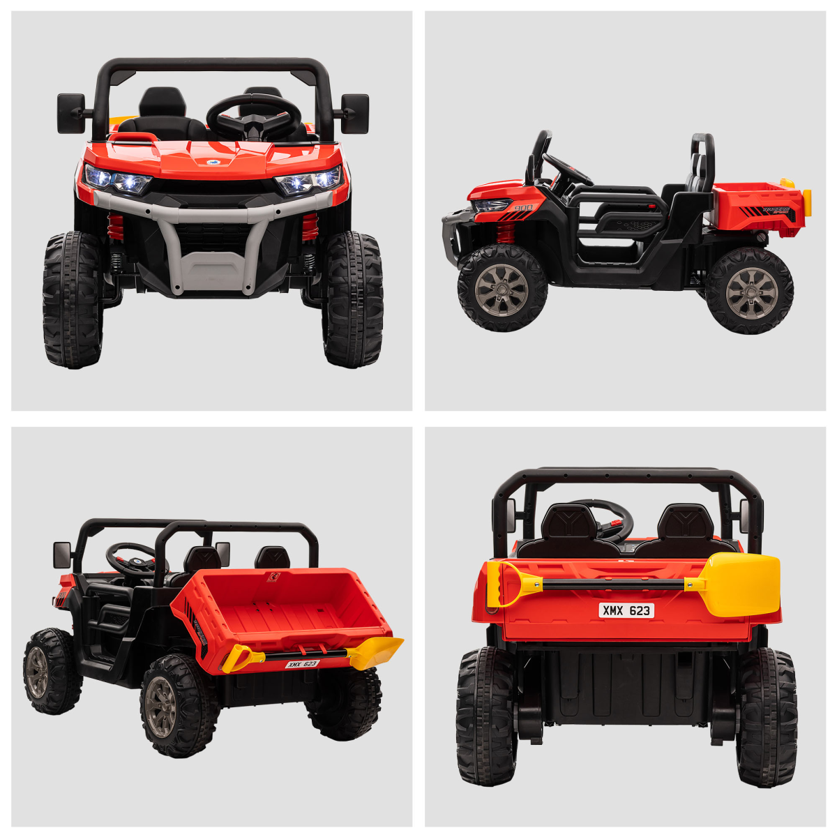 Adventure Duo Electric Two-Seater Kids Truck with Remote - Red
