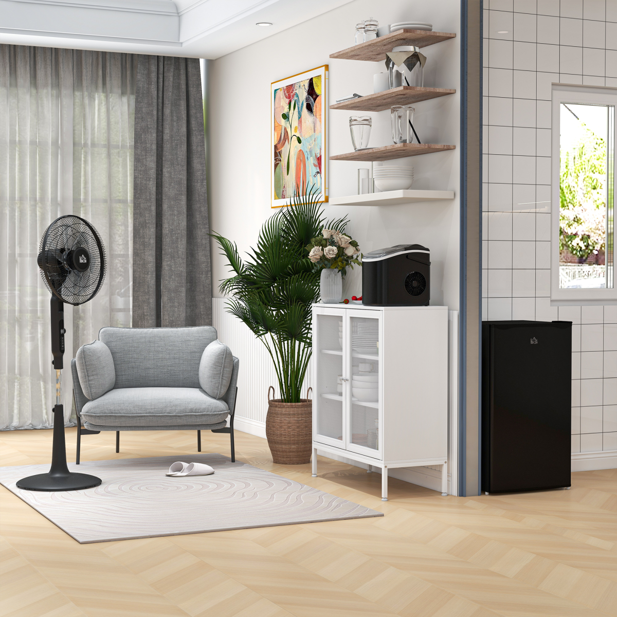 Compact 91L Under Counter Fridge with Chiller Box – Stylish & Versatile Black