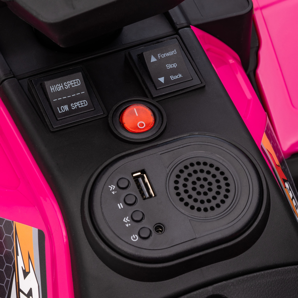 Vibrant Pink 12V Kids Electric Quad Bike w/ LED Lights & Music