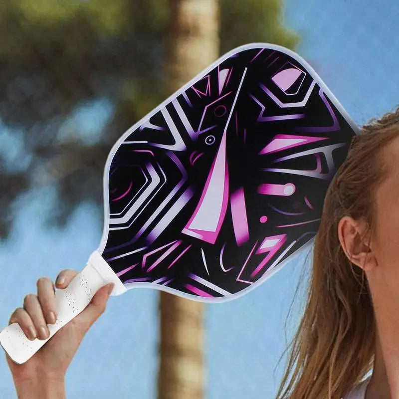 LED Fiberglass Lightweight Pickleball Racket with Honeycomb Core and Comfortable Anti-Slip Grip for Outdoor Use
