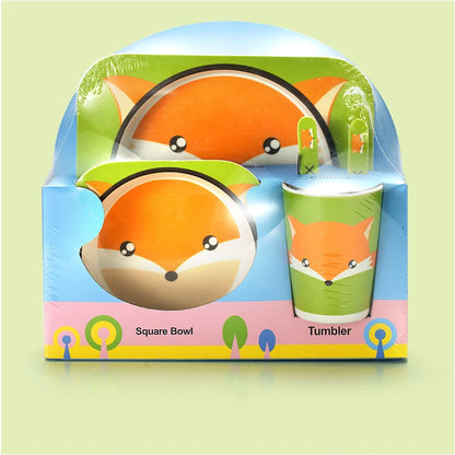 Baby Bamboo Fiber Tableware Set – Cute Cartoon Feeding Bowl & Plate for Kids and Toddlers