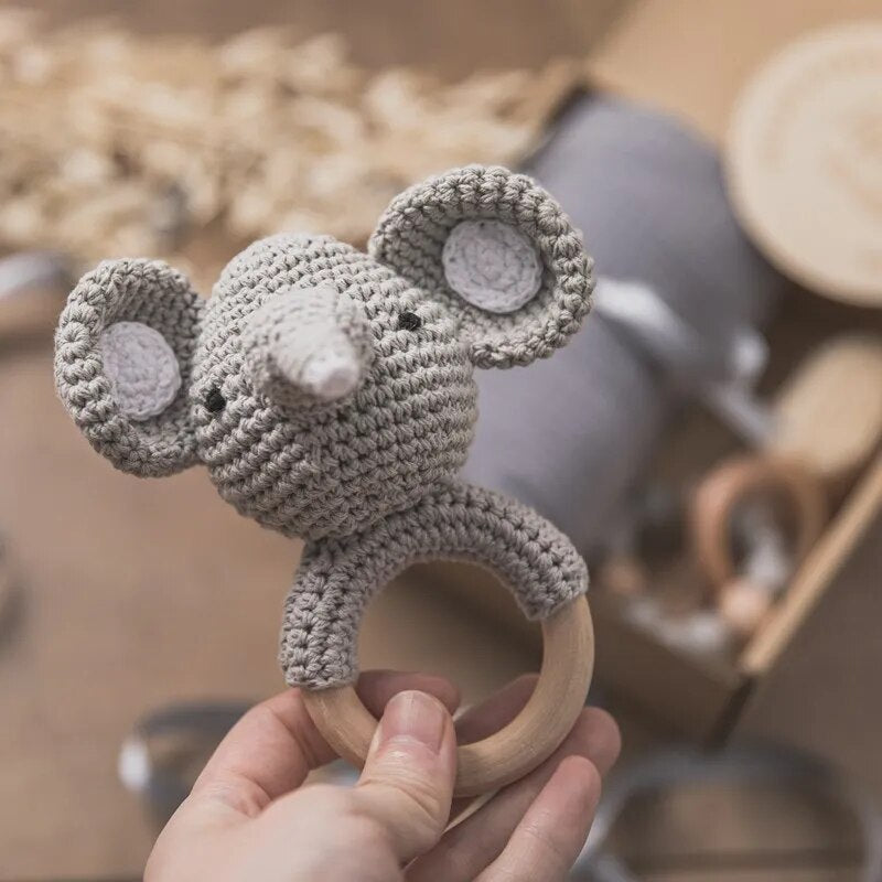Animal New Born Baby Gift Set (0–6mths) in Grey Bunny & Elephant - 7 Piece Set