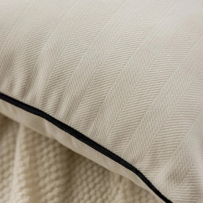 Beige & Black French Luxury Hemming Chenille Velvet Cushion Cover