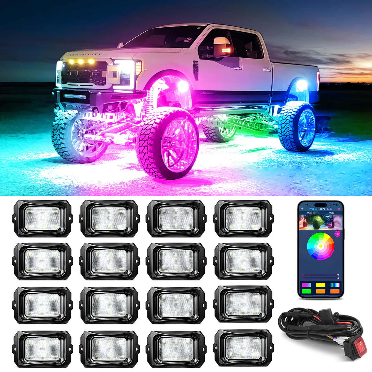 LitGlow Pro RGB IC Rock Light Kit (2-24 Pods)