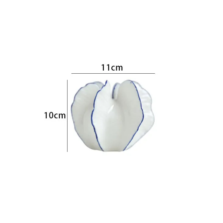 Carambola Ceramic Vases - White & Blue