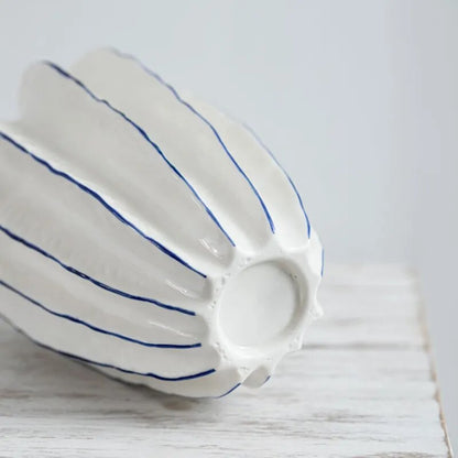 Carambola Ceramic Vases - White & Blue