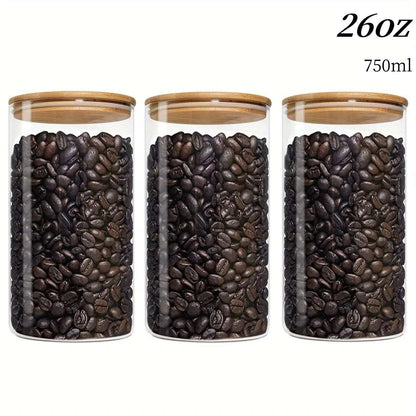 Clear Glass Storage Containers With Airtight Lids - 750ml