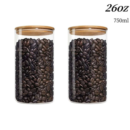 Clear Glass Storage Containers With Airtight Lids - 750ml