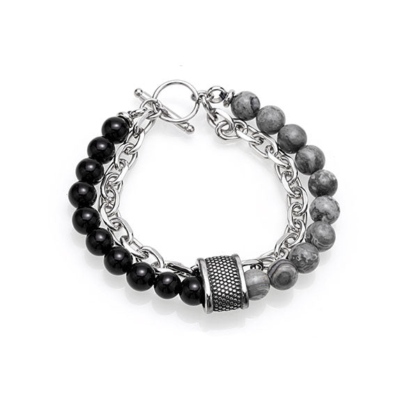 Dual-Colour Beaded Chain Bracelet