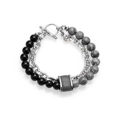 Dual-Colour Beaded Chain Bracelet