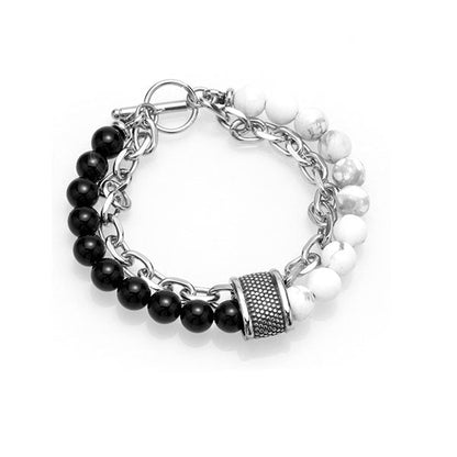Dual-Colour Beaded Chain Bracelet