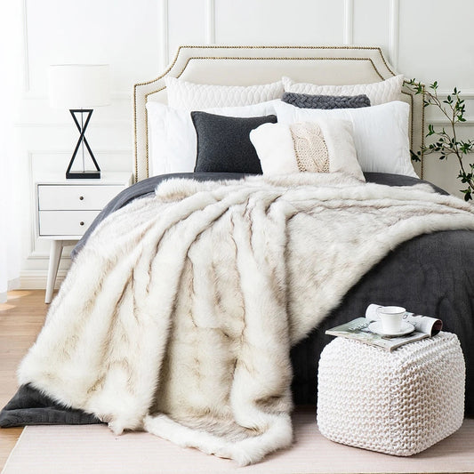 Double Layer Arctic Luxury Faux Fox Fur Throw - 4 Colours