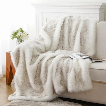 Double Layer Arctic Luxury Faux Fox Fur Throw - 4 Colours
