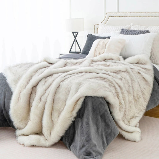 Double Layer Arctic Luxury Faux Fox Fur Throw - 4 Colours
