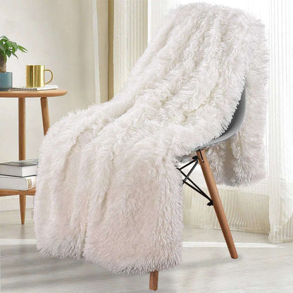 Double Layer Cuddly Plush Faux Sherpa Soft Fur Throw - 5 Colours