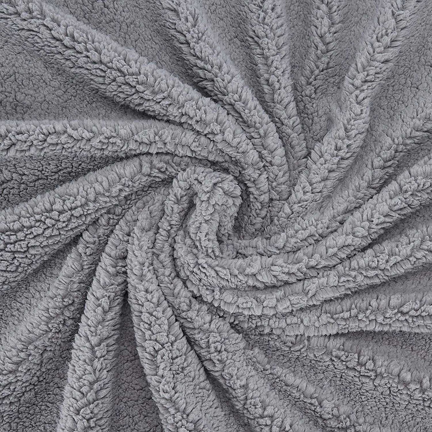 Double Layer Cuddly Plush Faux Sherpa Soft Fur Throw - 5 Colours