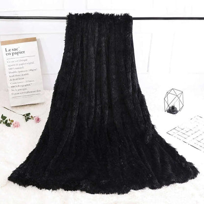 Double Layer Cuddly Plush Faux Sherpa Soft Fur Throw - 5 Colours