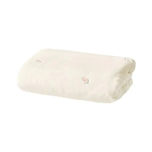 Embroidered White Fleece Baby Winter Throw Blanket - 4 Styles