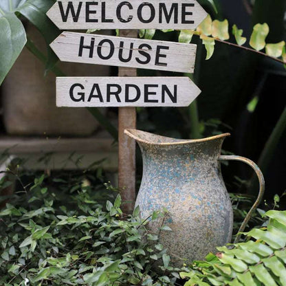 Farmhouse Style Galvanised Rustic Shabby Chic Vintage Flower Vase