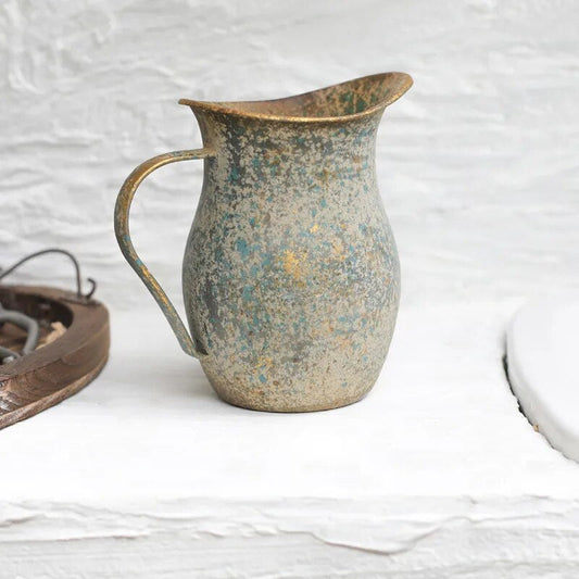 Farmhouse Style Galvanised Rustic Shabby Chic Vintage Flower Vase