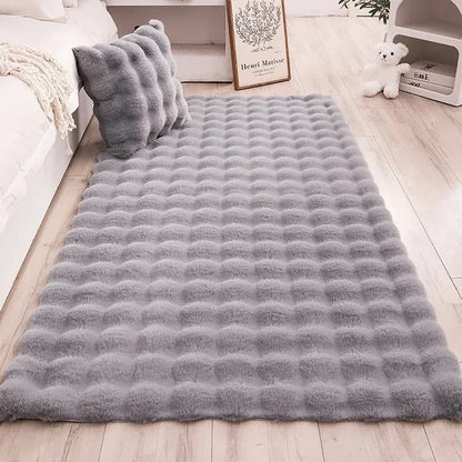 Fluffy & Supersoft Plush Bubble Nordic Rectangle Shaggy Rug - White, Beige, Grey, Ivory & Sage Green