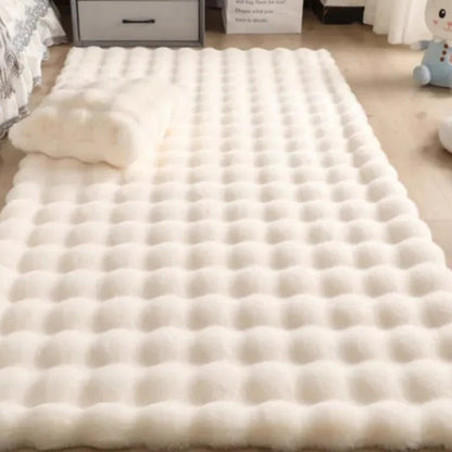 Fluffy & Supersoft Plush Bubble Nordic Rectangle Shaggy Rug - White, Beige, Grey, Ivory & Sage Green