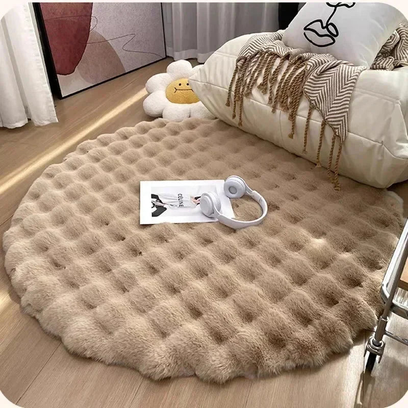 Fluffy & Super Soft Plush Nordic Round Shaggy Rug - 5 Colours
