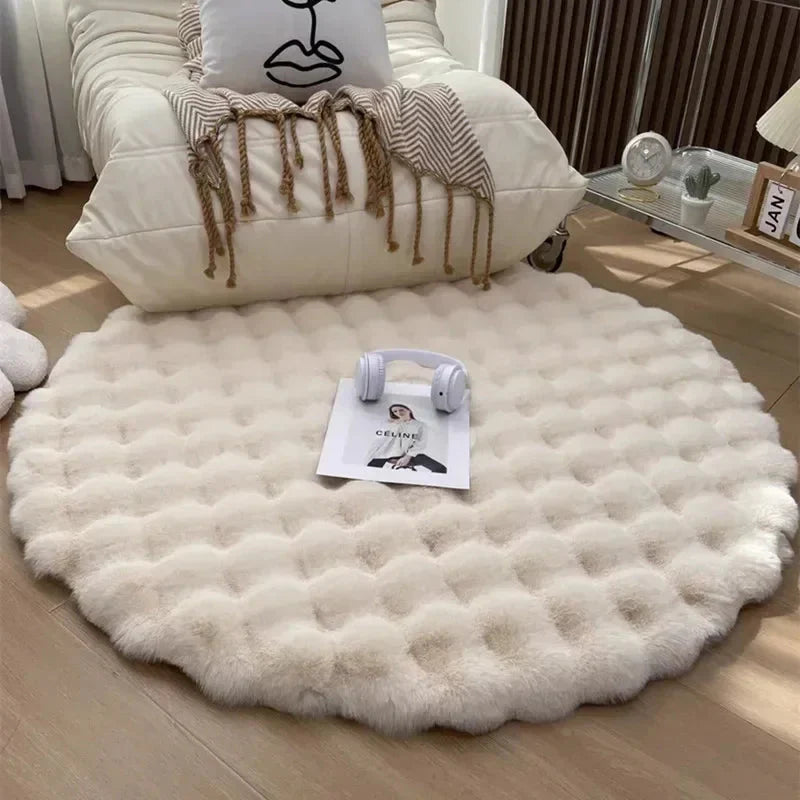 Fluffy & Super Soft Plush Nordic Round Shaggy Rug - 5 Colours