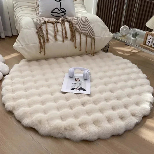 Fluffy & Super Soft Plush Nordic Round Shaggy Rug - 5 Colours