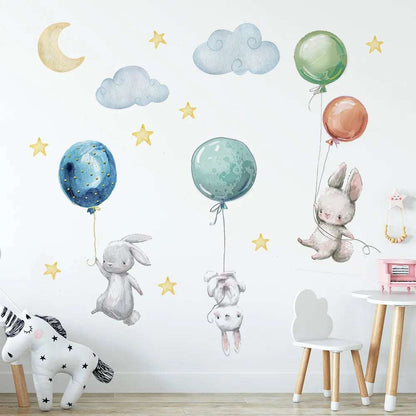 Flying Rabbits Wall Stickers: A Whimsical Wonderland