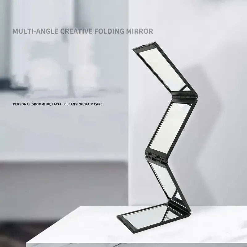 4 Panel Expandable Mirror,360 Degree Foldable Makeup Mirror Multifunction Portable for Hair Cuting,Styling,Grooming