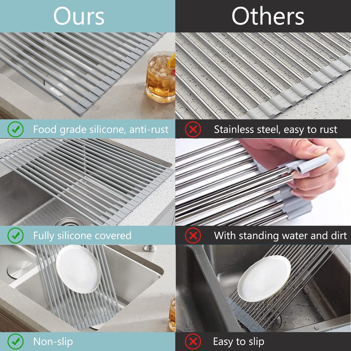 Roll Up Dish Drying Rack